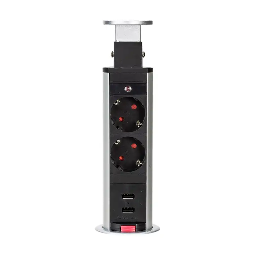 Pop-Up Power Beslag Design 2+2 USB