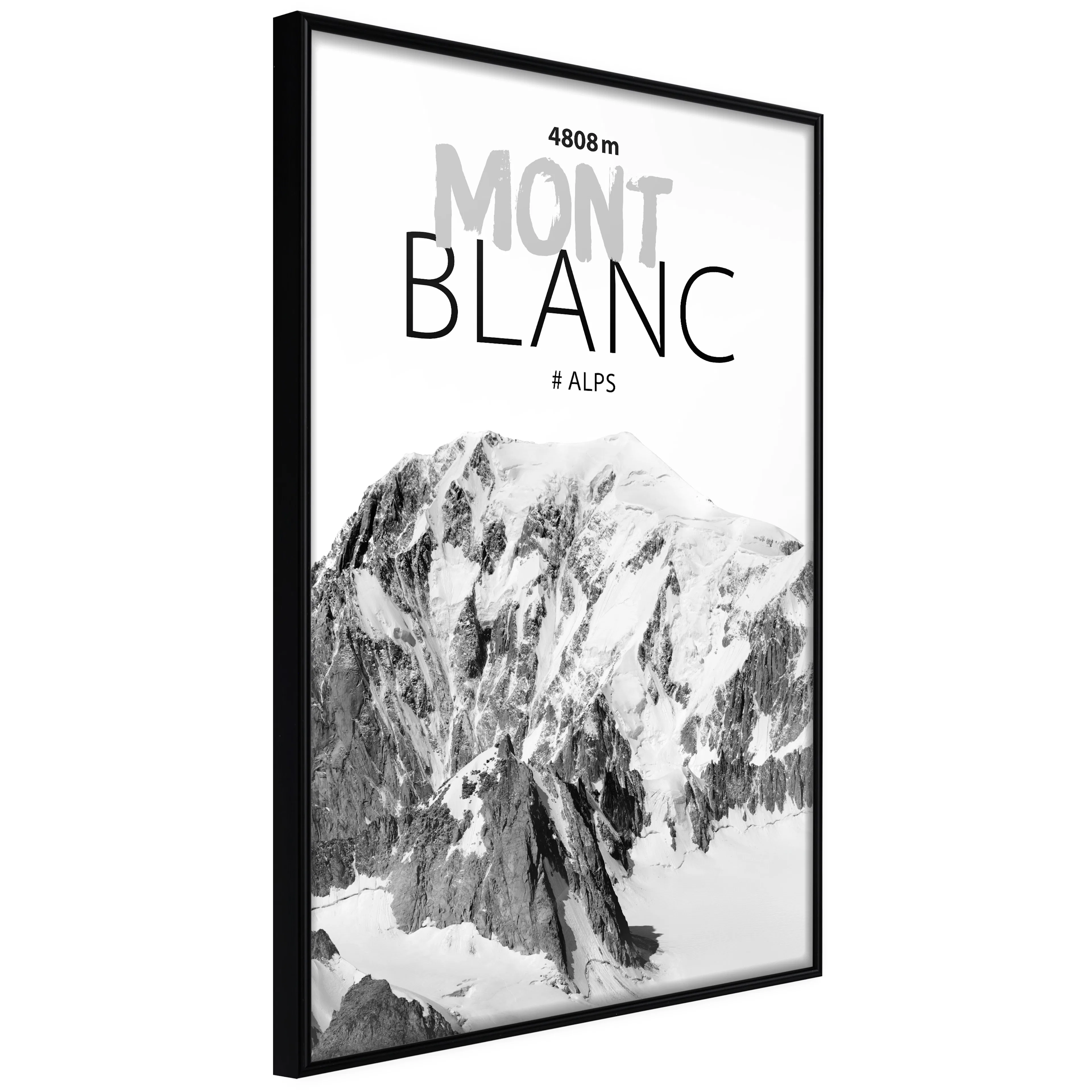 Affisch - Mont Blanc [Poster] 30x45 Svart ram, 30x45 cm