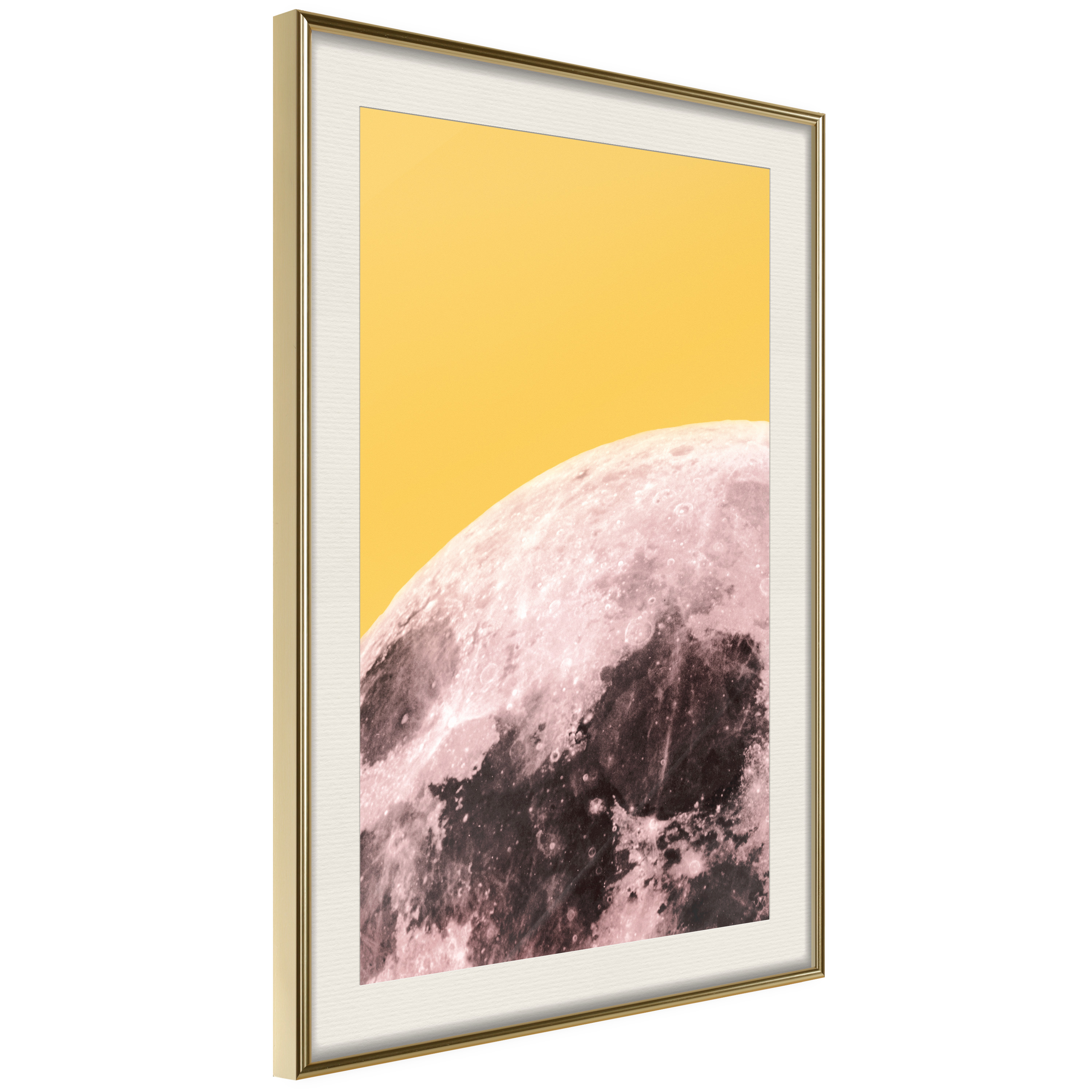 Affisch - Sunny Moon [Poster] 30x45 Guld ram med passepartout, 30x45 cm