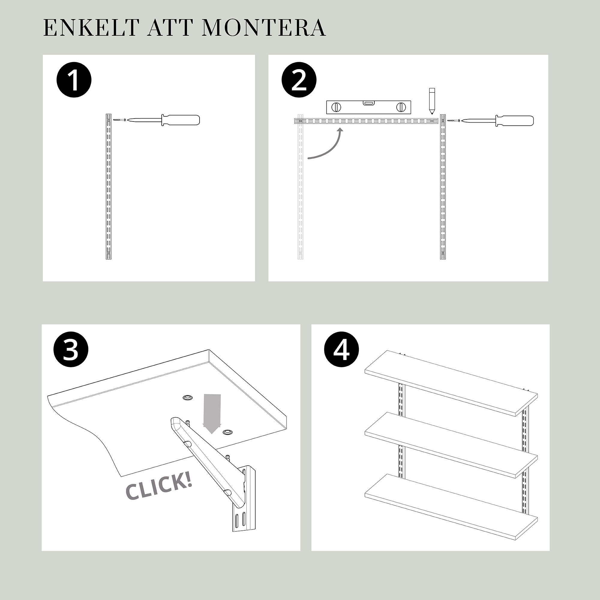 Hyllsystem Elfa Kit Plugg-in