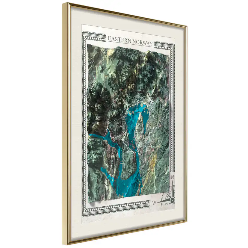 Poster Artgeist Affisch Isometric Map Eastern Norway