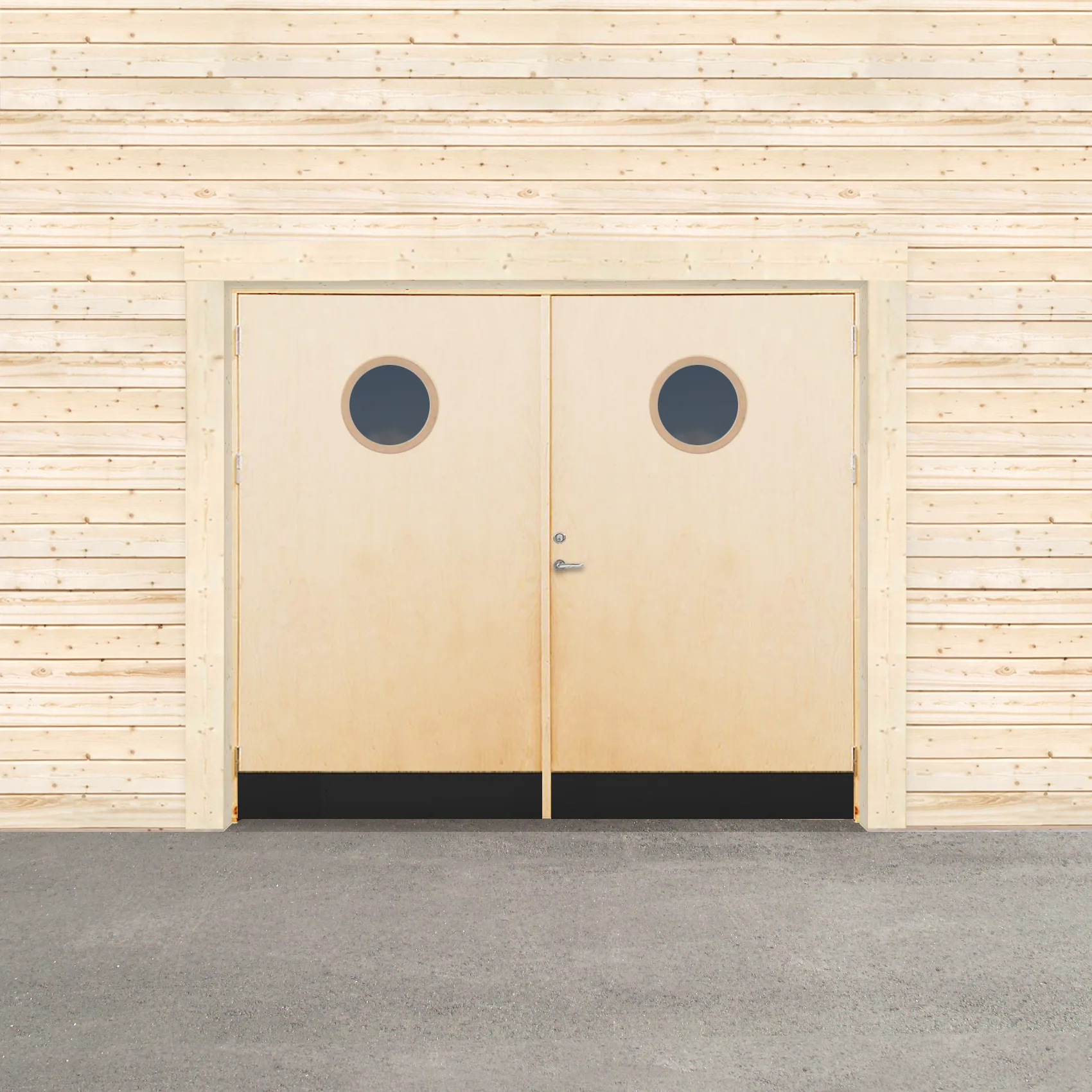 GARAGEPORT VARM RUNT FÖNSTER 250X210 H - OBEHANDLAD BxH: 250x210 cm