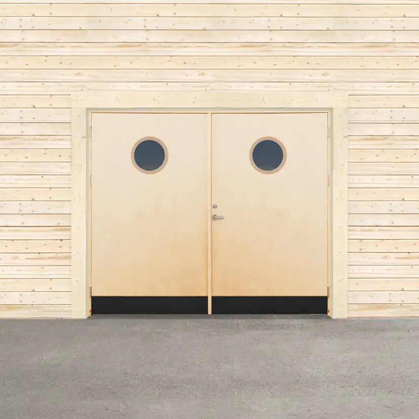 Garageport Sveadörren Varm Runt Fönster Obehandlad