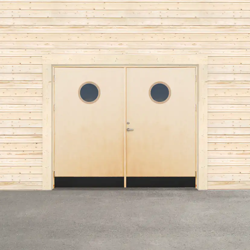 Garageport Sveadörren Kall Runt Fönster Obehandlad