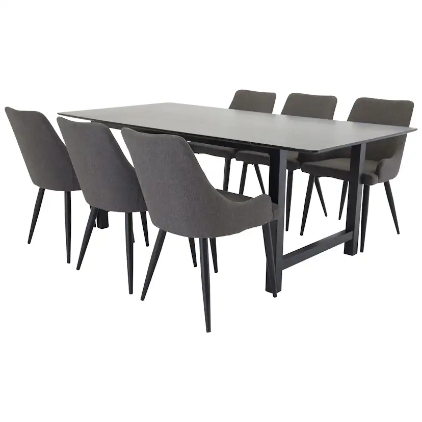 Count Dining Table+Plaza Dining Chair Grå/Svart