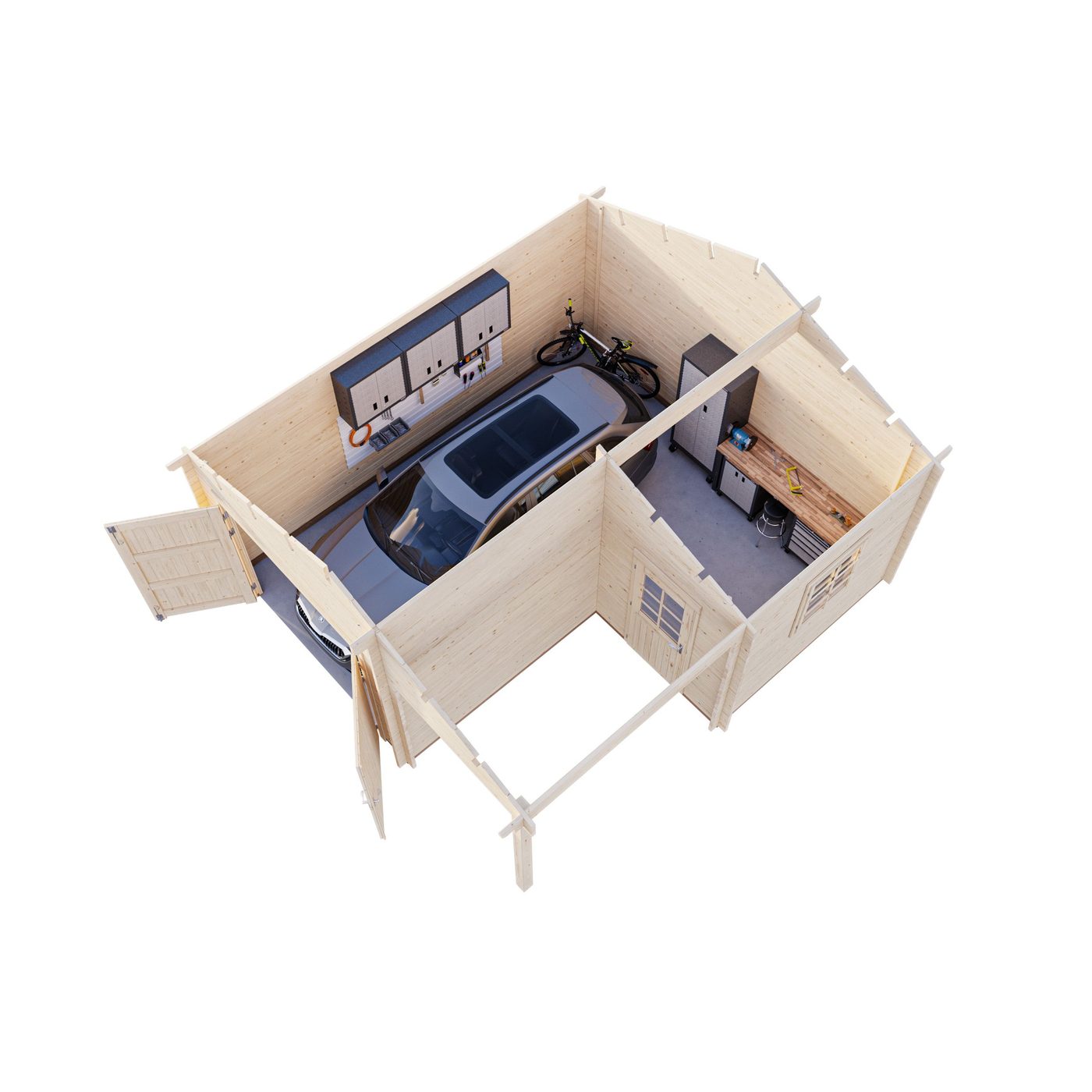 Roger 21,9+5,2 m2 with wooden gate Impregnerad transparent