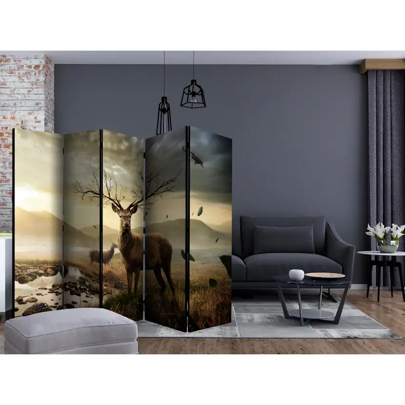 Rumsavdelare Skärmvägg Arkiio Deers by Mountain Stream II 225x172 cm
