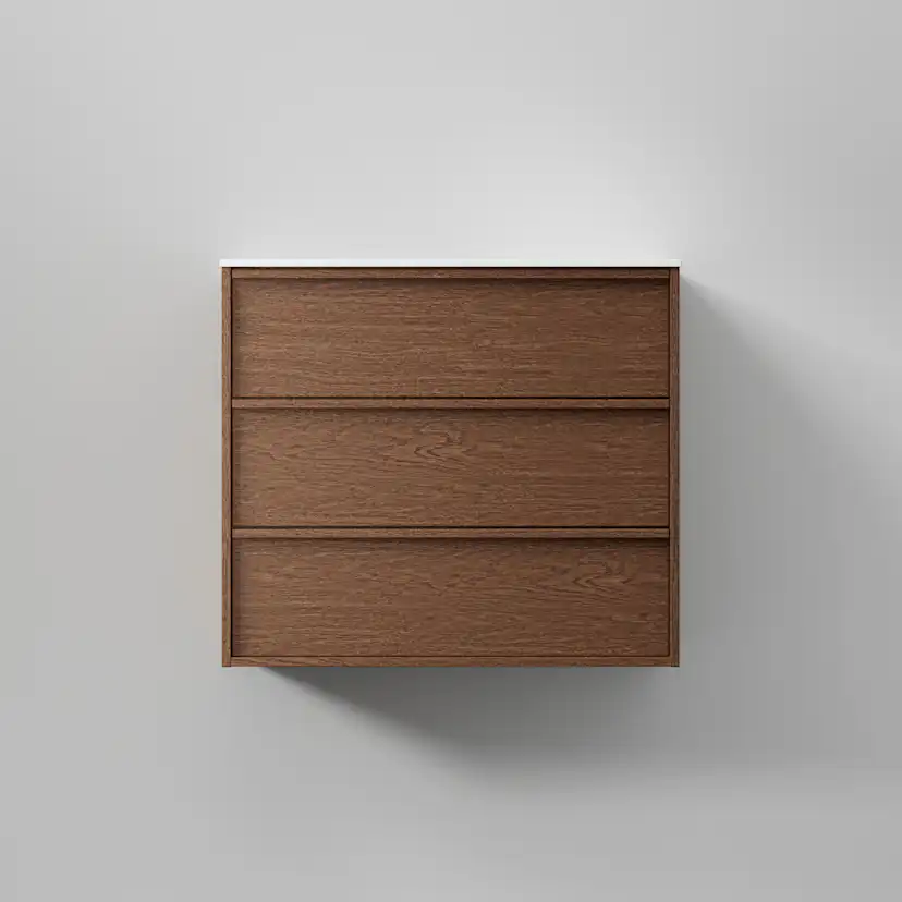 Kommod Terra Carve 80, Dark Oak, 3 Lådor Färg: Dark Oak, Bredd: 800 mm