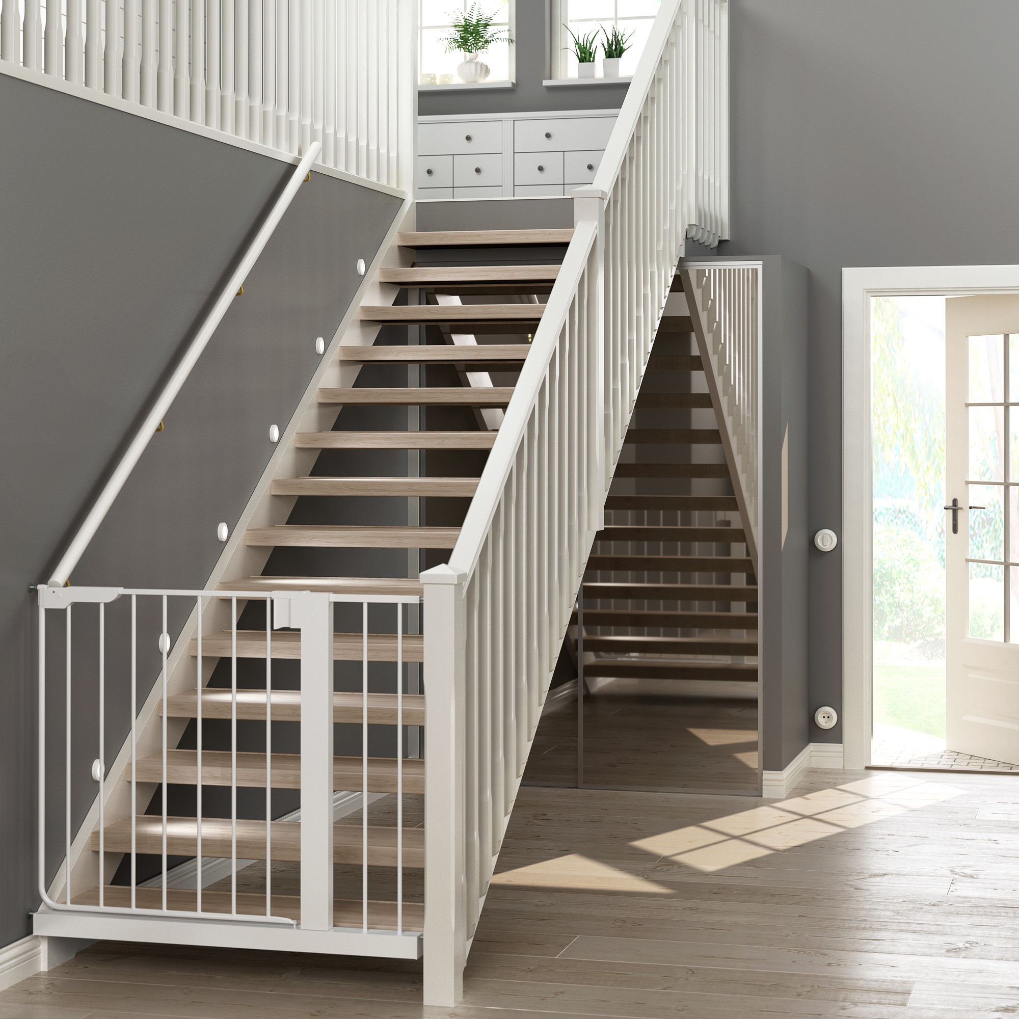 Trapprenovering Lundbergs Premium Nordic White Ek Enkelsteg