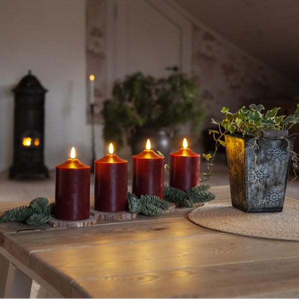 Blockljus Star Trading Flamme LED Röd Batteriljus