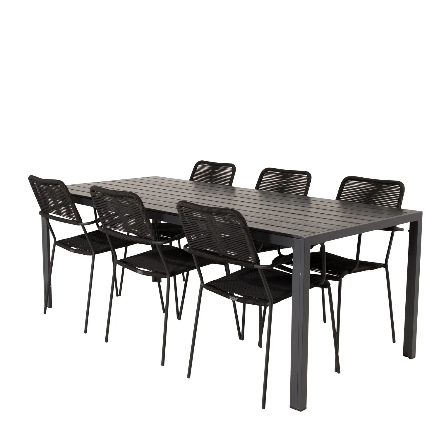 Break Dining Table - 205*90 - Svart Alu / Svart Aintwood+Lin Svart