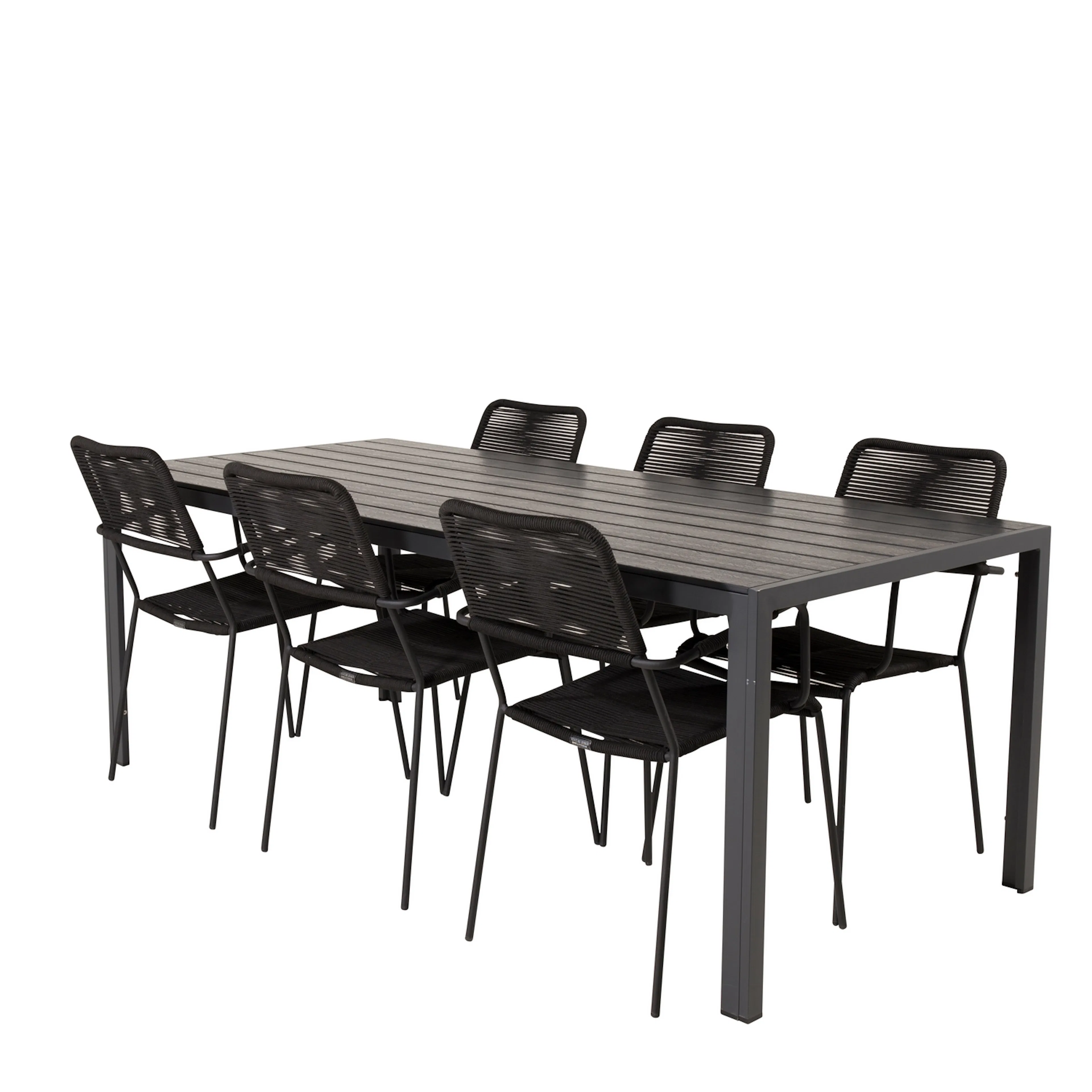Break Dining Table - 205*90 - Svart Alu / Svart Aintwood+Lin Svart