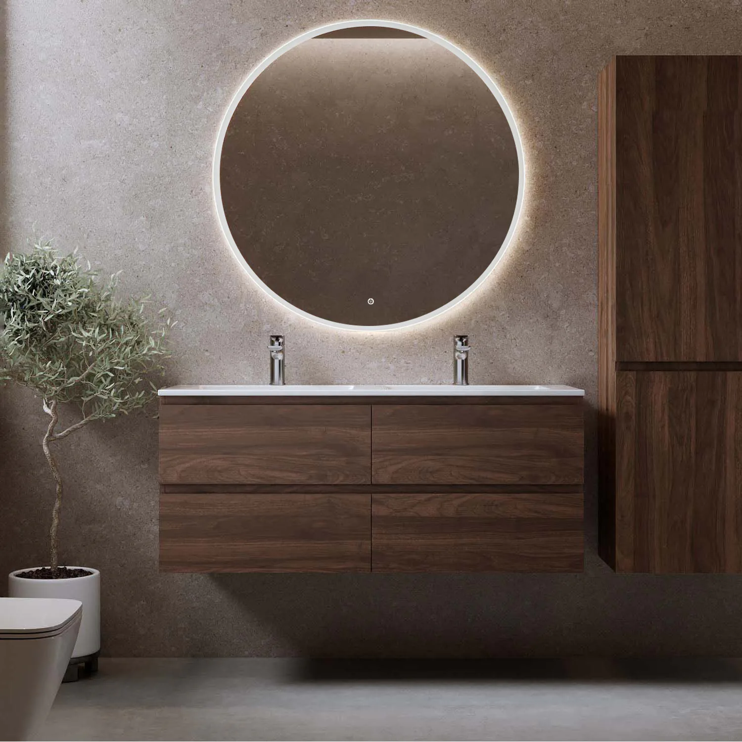 Tvättställsskåp Bathlife Eufori med Tvättställ och Spegel Skina