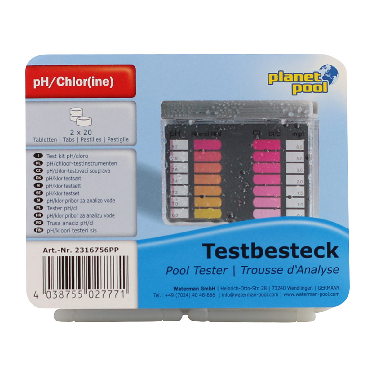 Testtabletter Planet Pool PH/Klor/Brom Testset