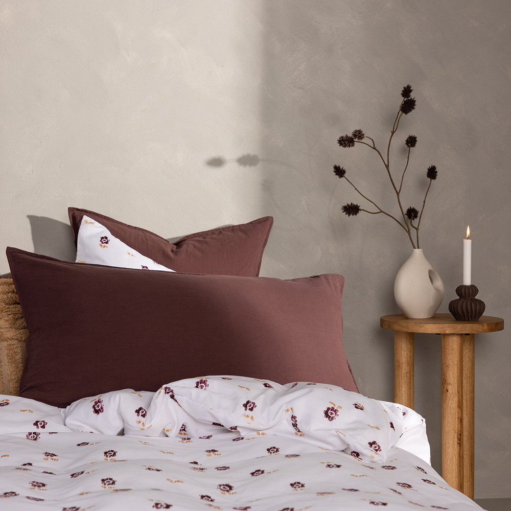Ronja Cushion Cover Washed Cotton - Brown / Brun