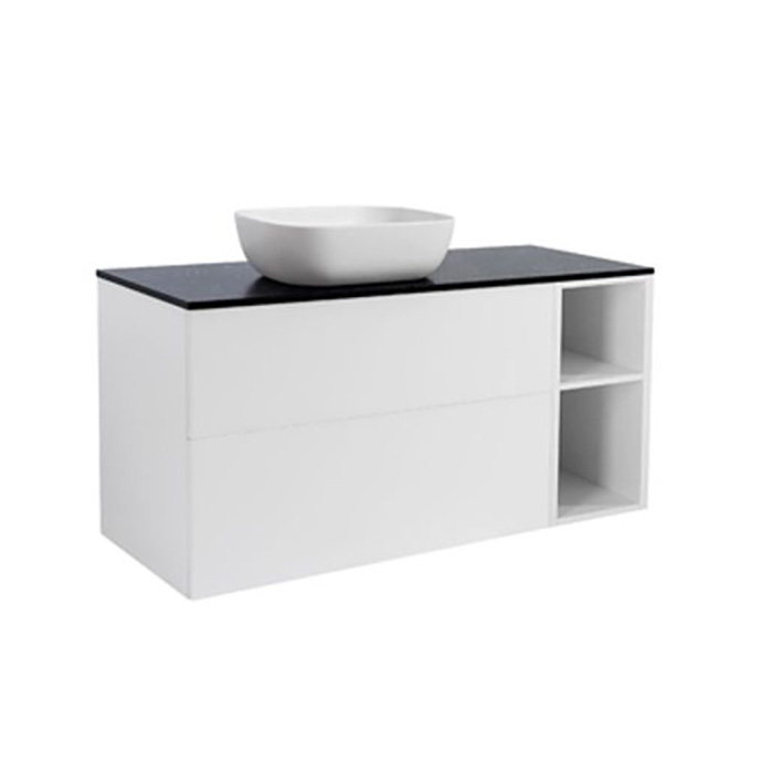 A IS90+30Ö MVIT BS SV+TS REKVI Färg: Mattvit, Färg Tvättställ: Vit, Färg Bänkskiva: Svart, Rektangulär Form, Storlek: 740x1210 mm