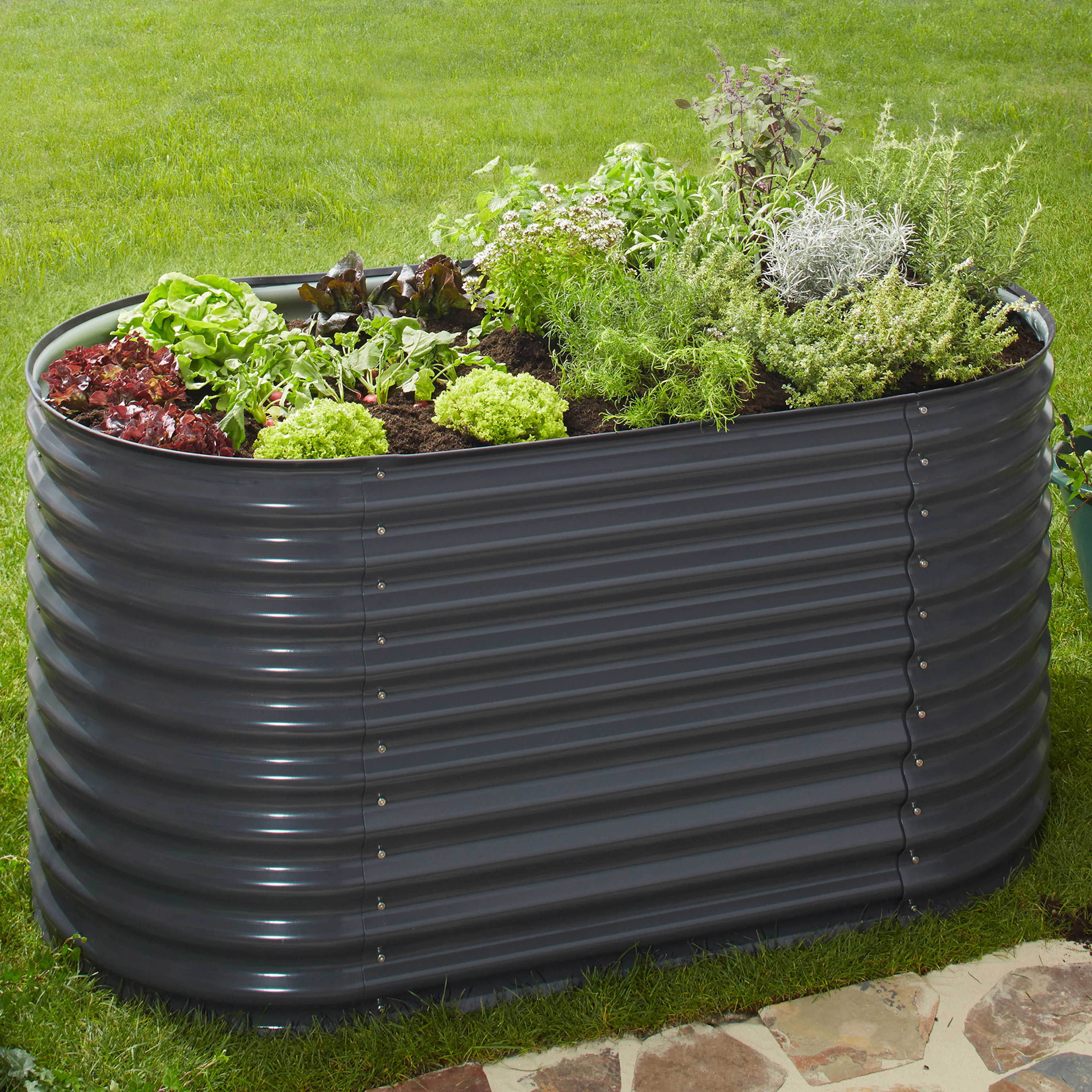 Odlingslåda Metalcraft Galvaniserat Stål 160 cm