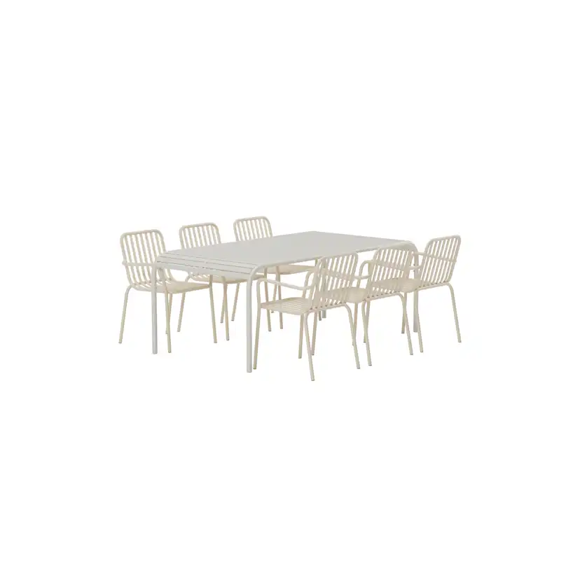 Matgrupp Utomhus Venture Home Borneo 100x200 cm med 6 st Peking Trädgårdsstolar