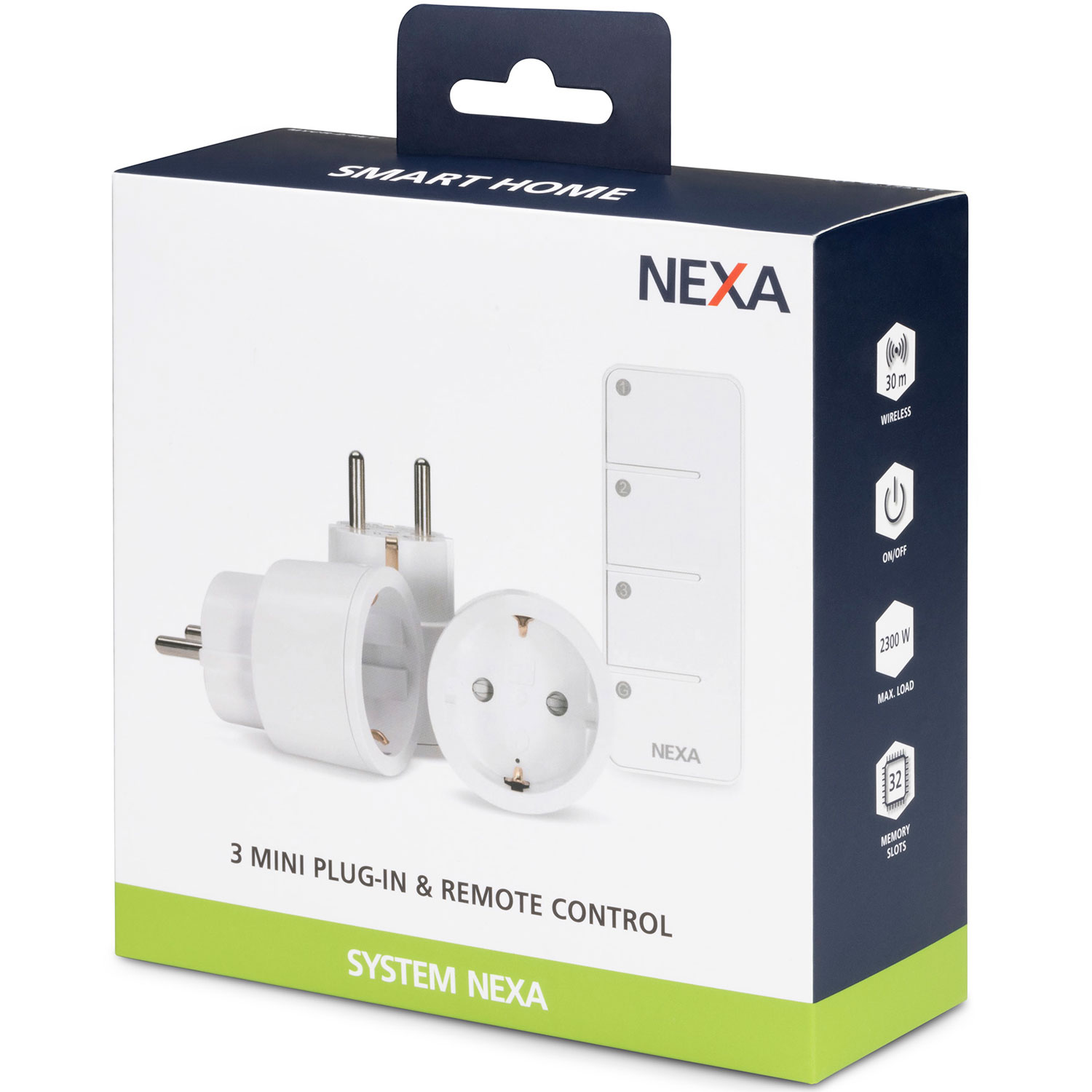 Smarta Mottagare Nexa MYCR-2/SET 3 x Miniplugin På/Av Set med Fjärrkontroll