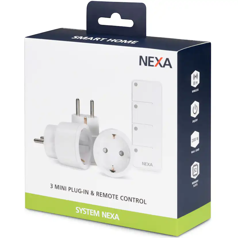 Smarta Mottagare Nexa MYCR-2/SET 3 x Miniplugin På/Av Set med Fjärrkontroll