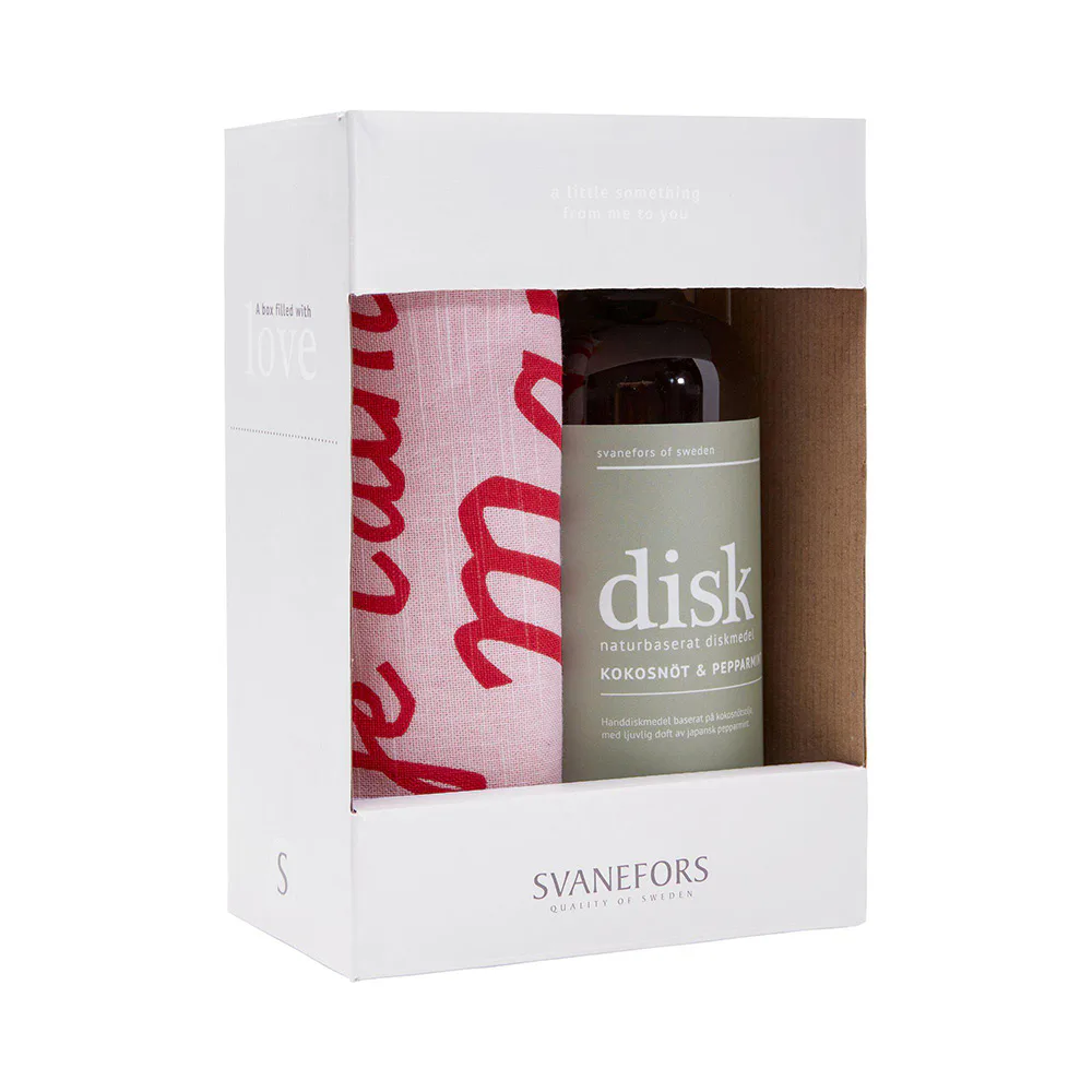 Presentförpackning Svanefors A Box with Love Disk & Handduk Je Taime Mama