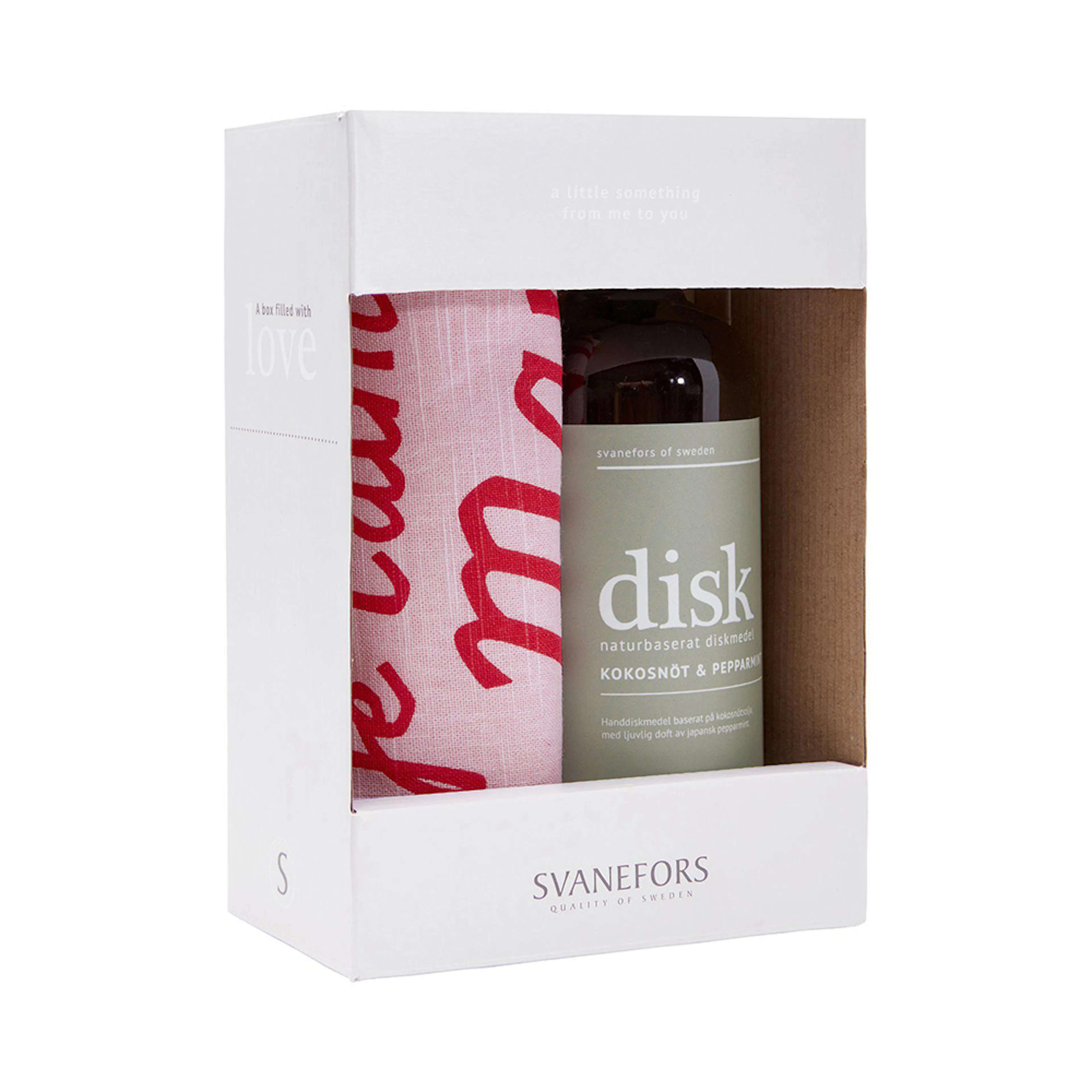 Presentförpackning Svanefors A Box with Love Disk & Handduk Je Taime Mama