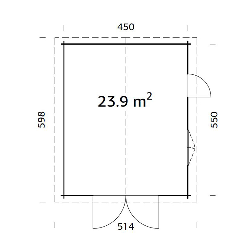 Roger 23,9 m2 with wooden gate Brun dippad