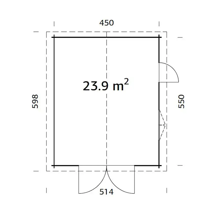 Roger 23,9 m2 with wooden gate Brun dippad