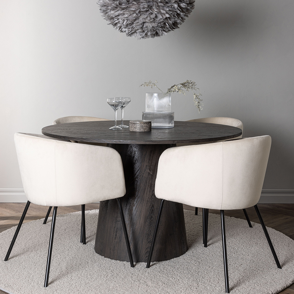 Matgrupp Venture Home Lanzo Ø120 cm med 4 st Berit stolar