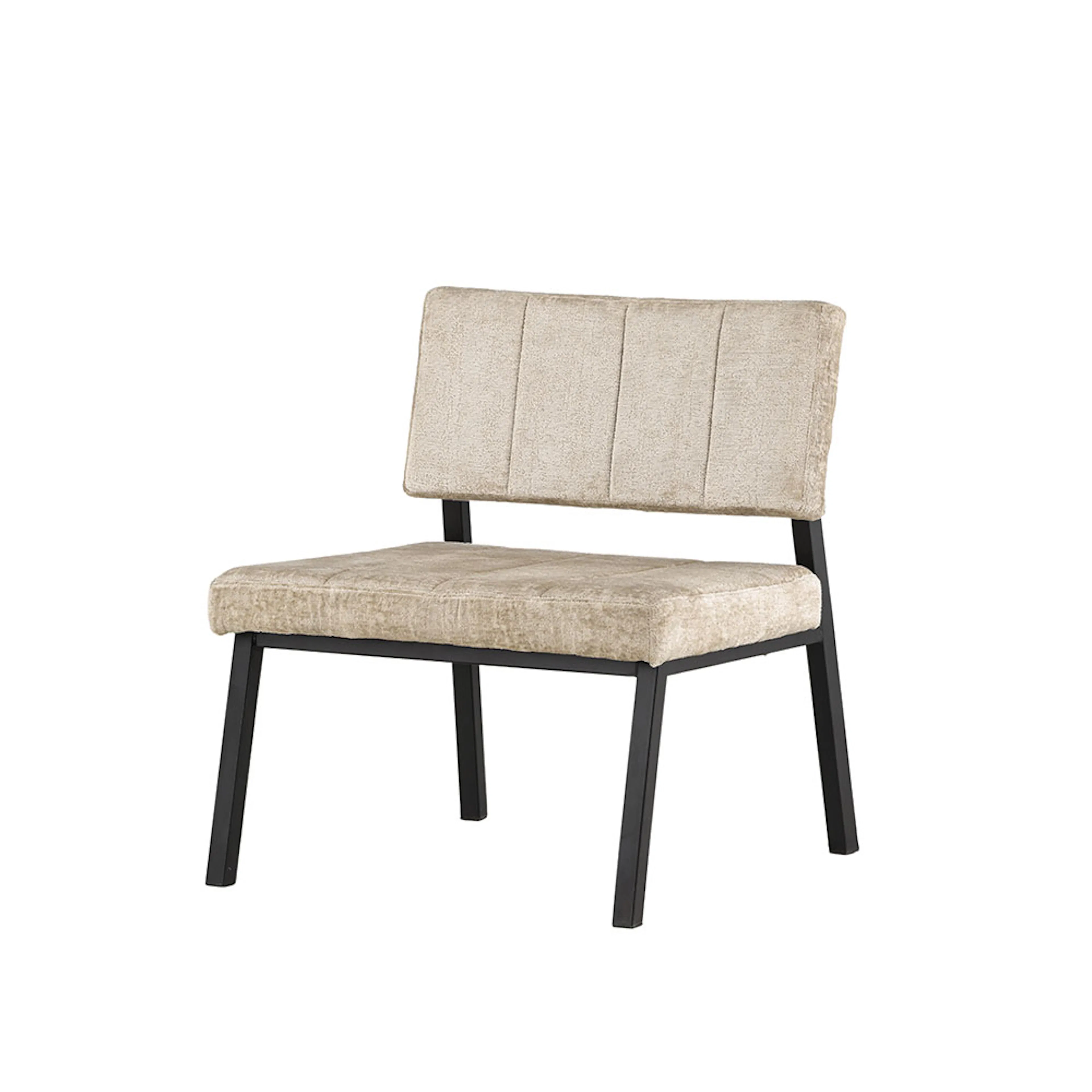 Monett Single Sofa - Black / Beige Velvet Beige
