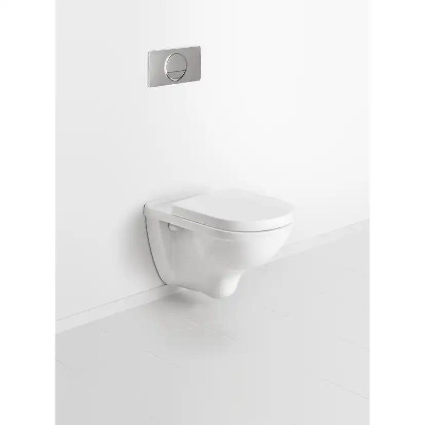 Vägghängd toalett Villeroy & Boch O.novo 5660H101 Vit Alpin, utan Ceramic Plus med Toalettsits, med spolkant