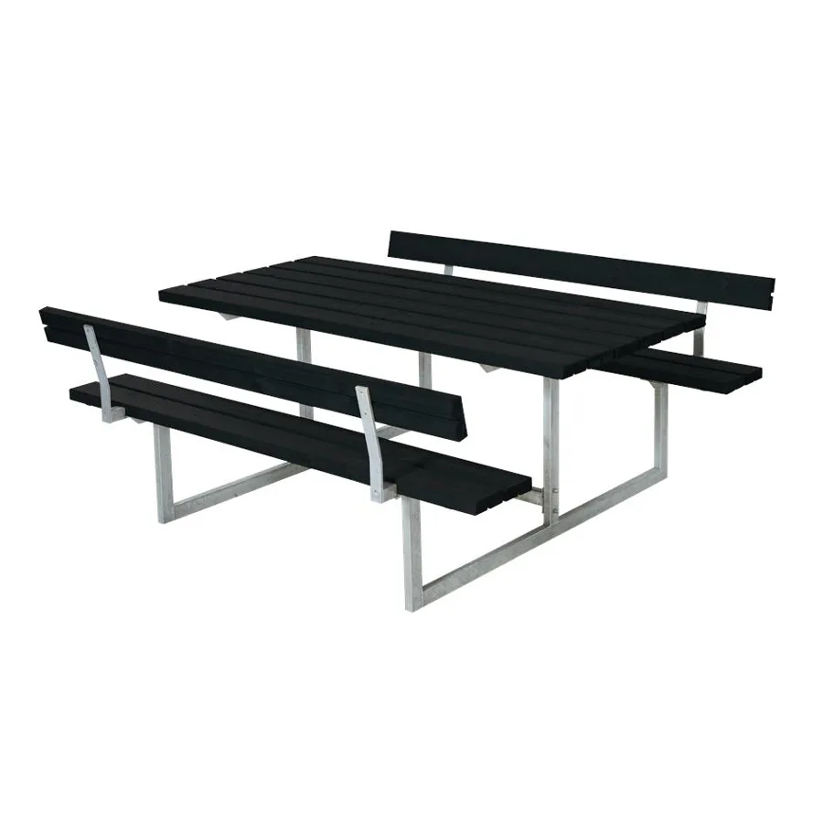 Basic BB-sæt m/2 ryglæn BxLxH: 1840x1770x720 mm, Ryggstöd på båda bänkarna