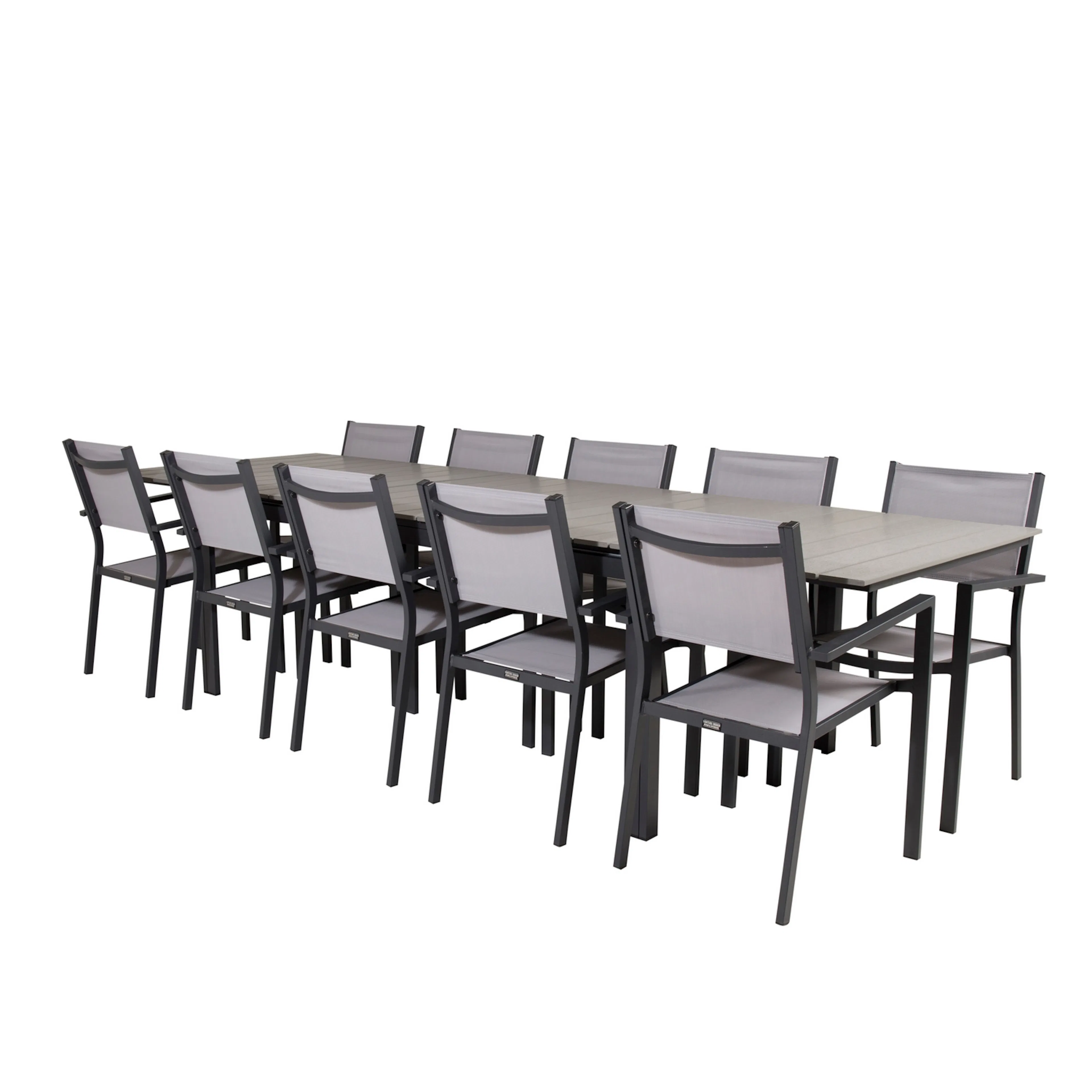 Levels Dining Table 224/324*100 - Svart Aintwood +Copacabana Grå