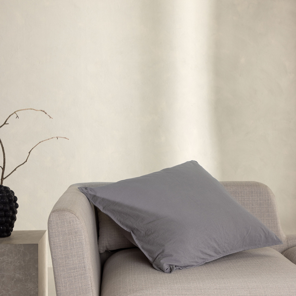 Ronja Cushion Cover Washed Cotton - Grey Grå