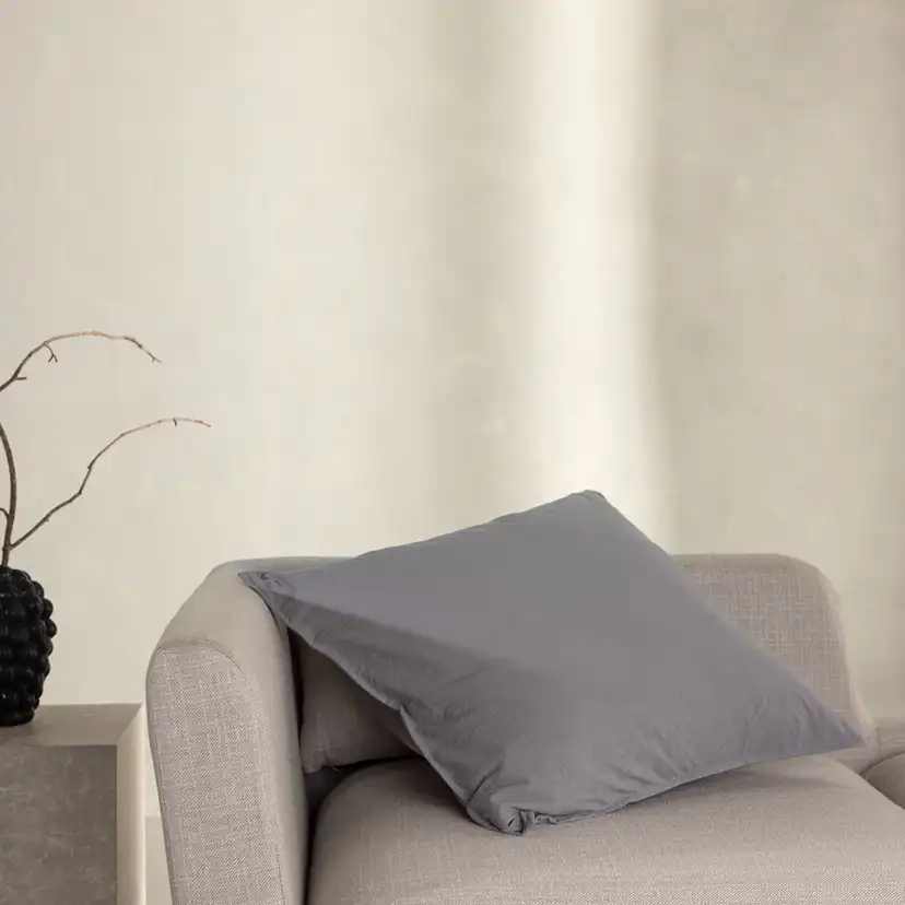 Ronja Cushion Cover Washed Cotton - Grey Grå