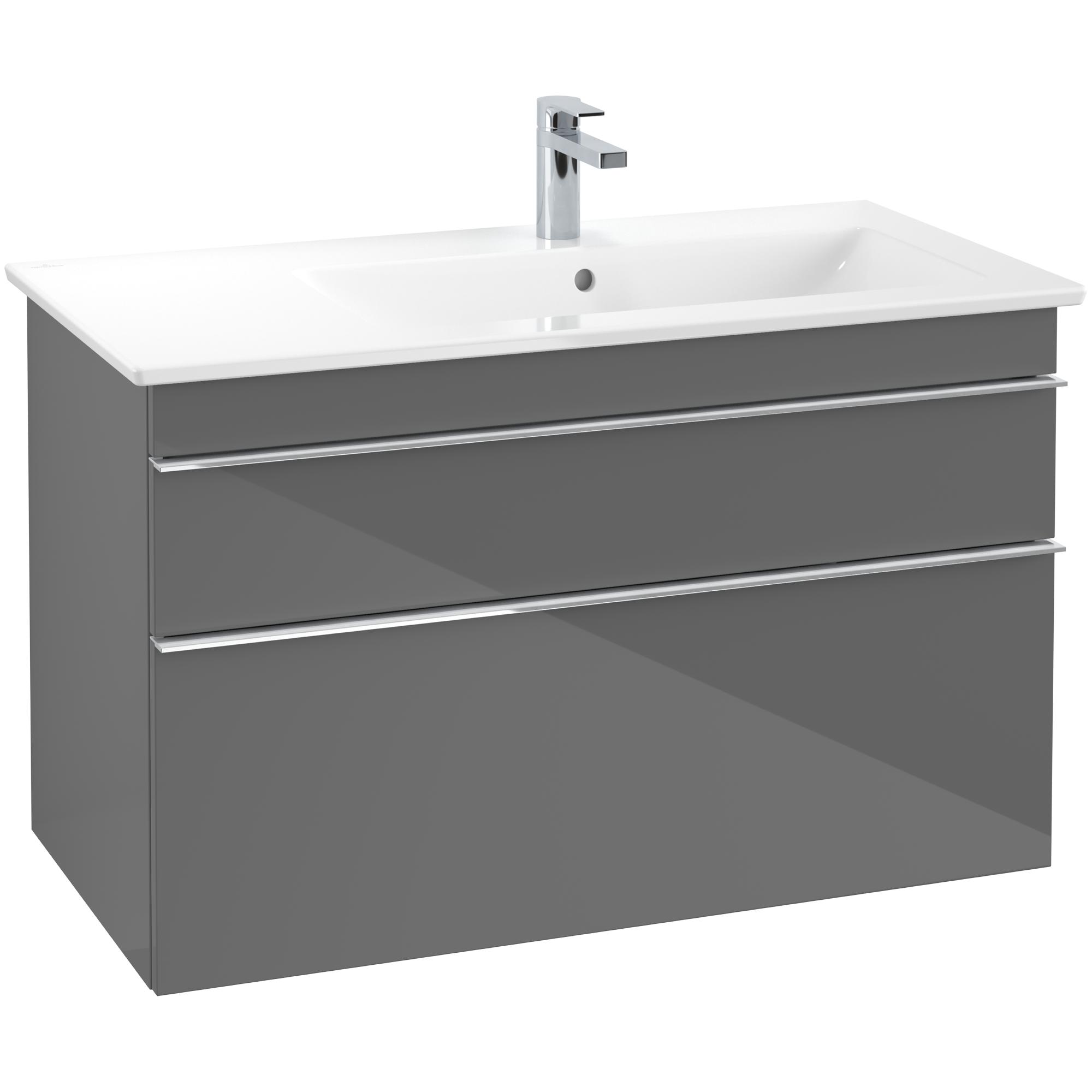 Tvättställsskåp Villeroy & Boch Venticello 95 cm med  2 Lådor för Ocentrerat Skåpstvättställ