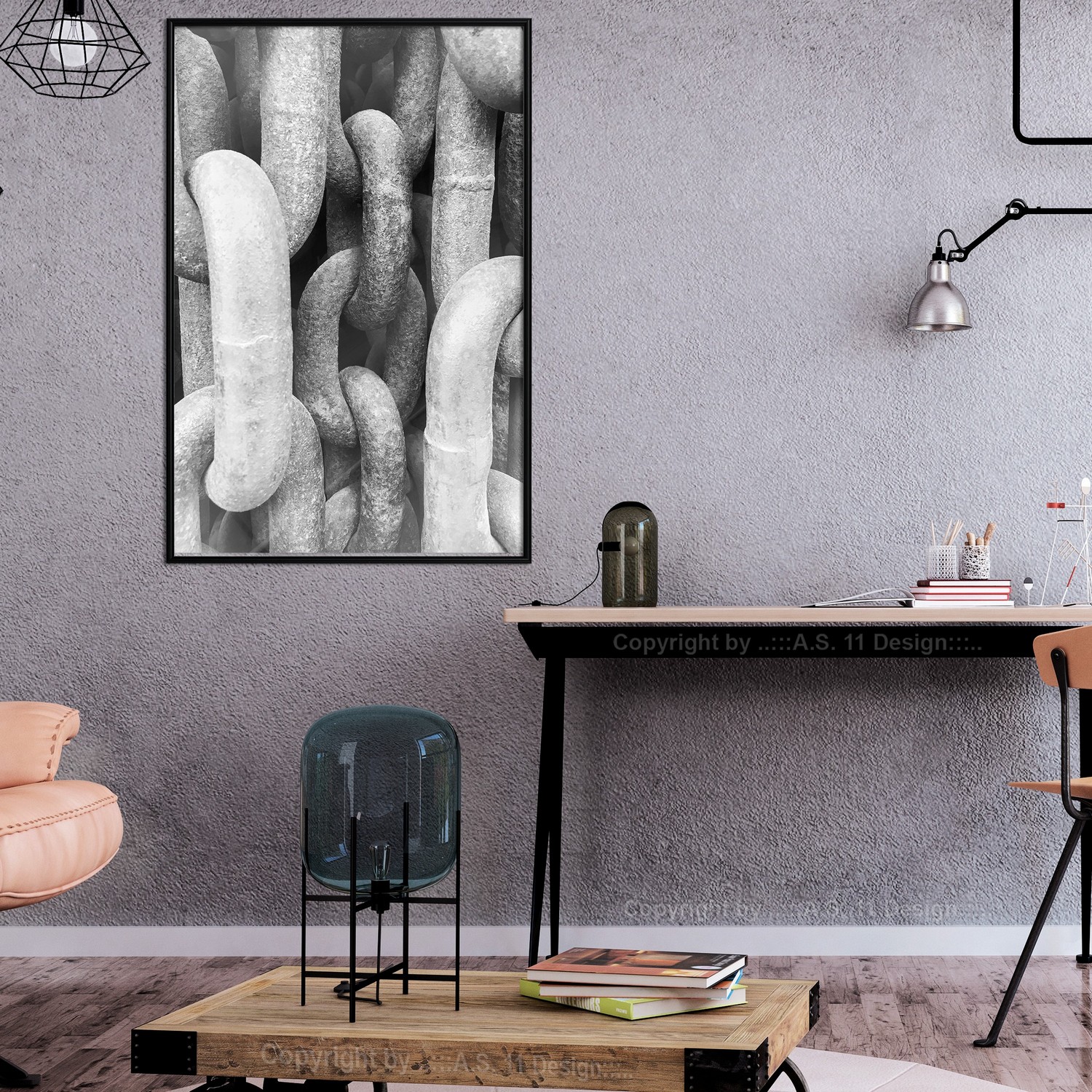 Poster Artgeist Affisch Old Chain