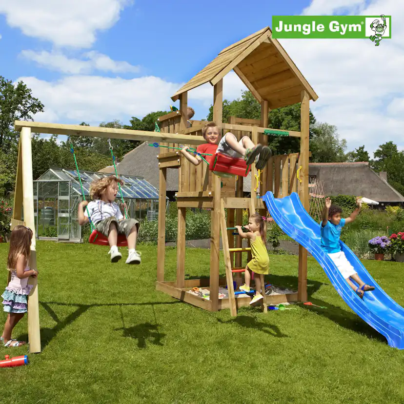 Lektorn Jungle Gym Palace inkl. Swing Modul X'tra och rutschkana