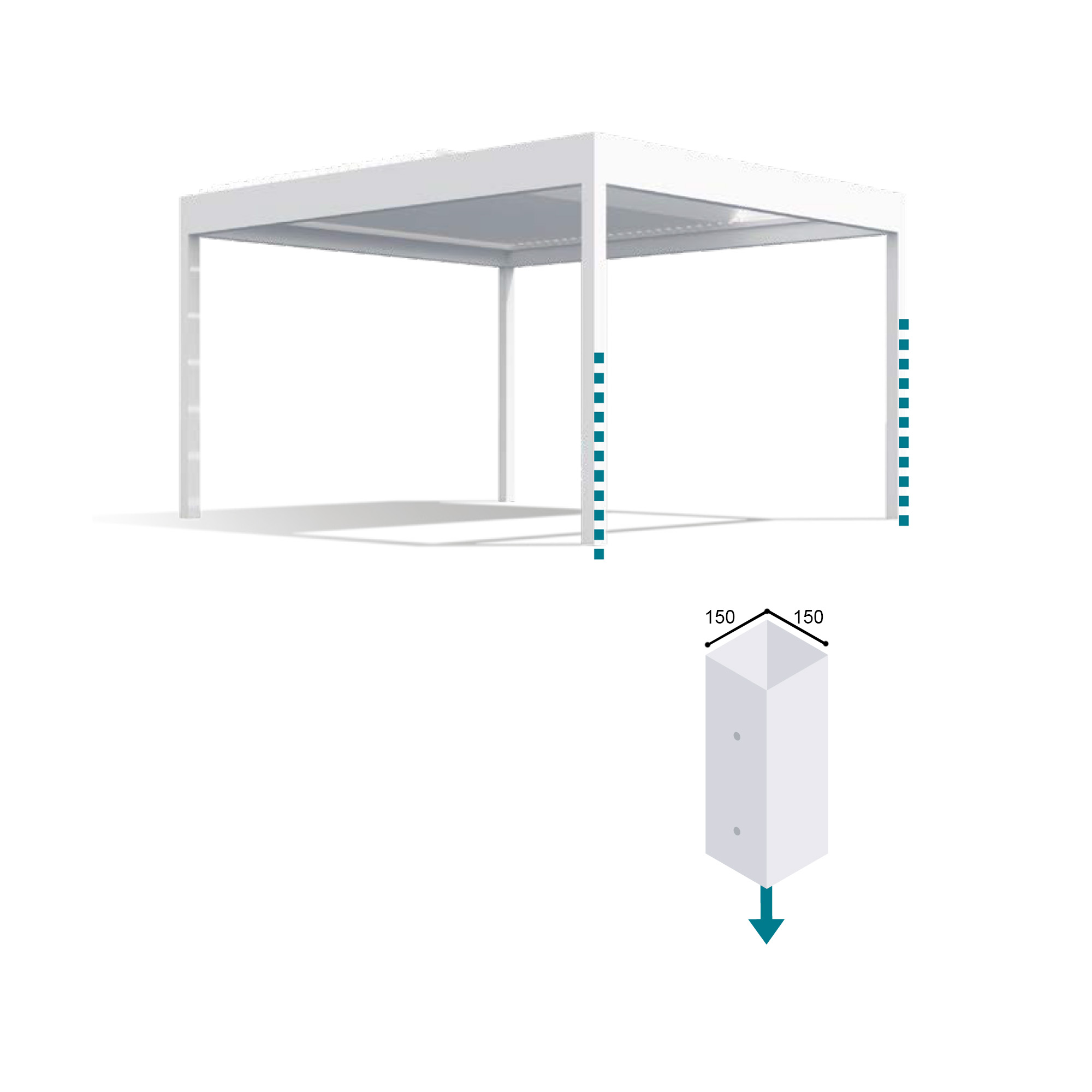 Aluminiumpergola Allvy Sunroom Oskura XL