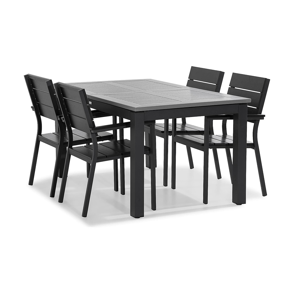 Matgrupp Comfort Garden Monaco 152-210 med 4 Stapelstolar Tunis
