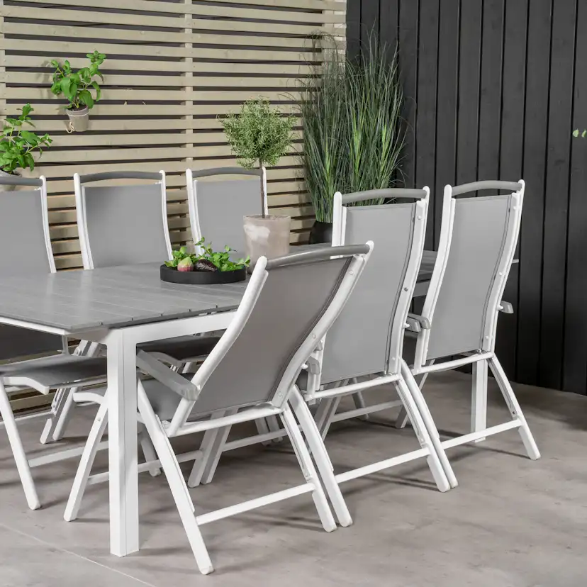 Levels Dining Table 224/324*100 - White Alu / Grey Aintwood Grå