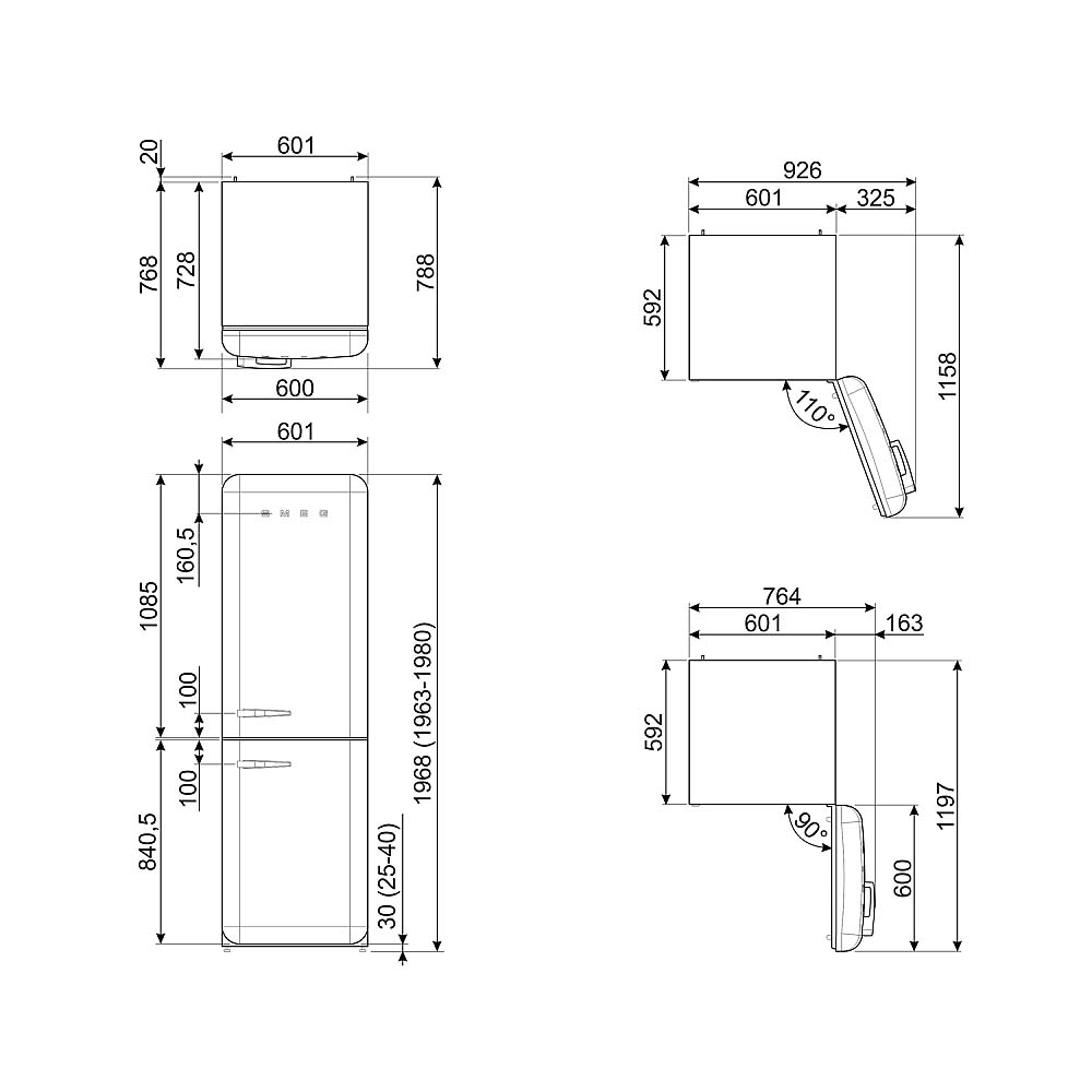 Kyl över frys SMEG FAB32RBE6