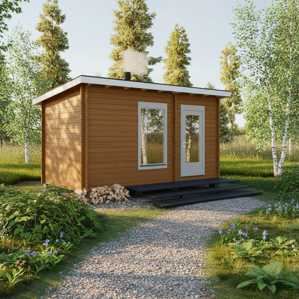 Bastu LP Garden 11,2 m²  Modern Pulpettaktkonstruktion