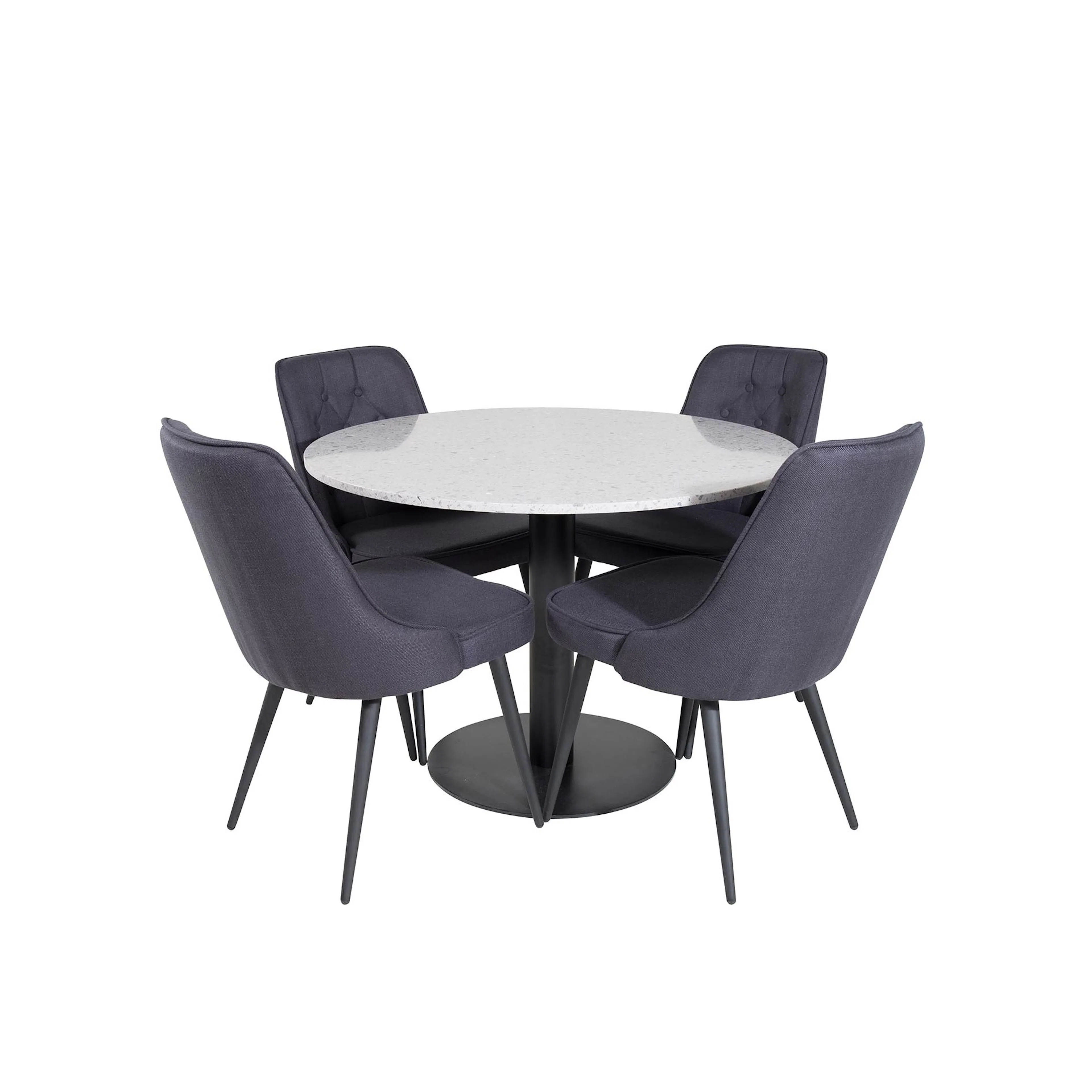 Matgrupp Venture Home Roxanna med 4 Vera Stolar Polyestertyg Runt