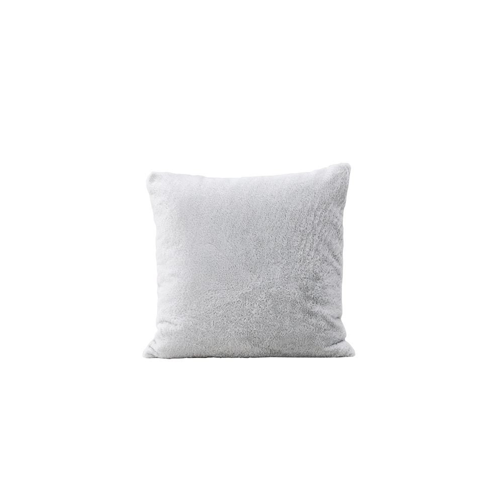 Thea Cushion Cover Rabbit fur/Poly Velvet - Grey Grå