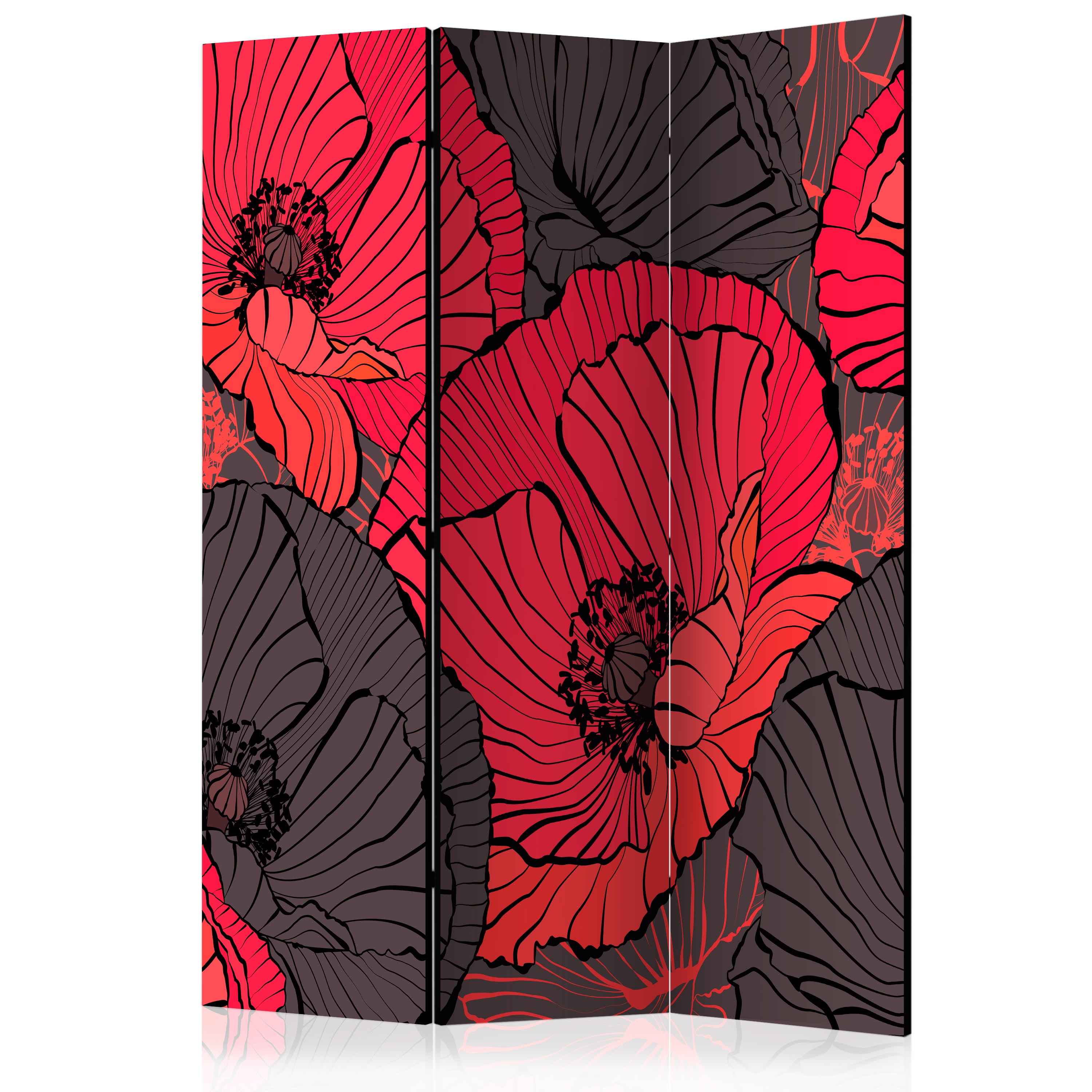 Rumsavdelare Skärmvägg Arkiio Pleated Poppies 135x172 cm