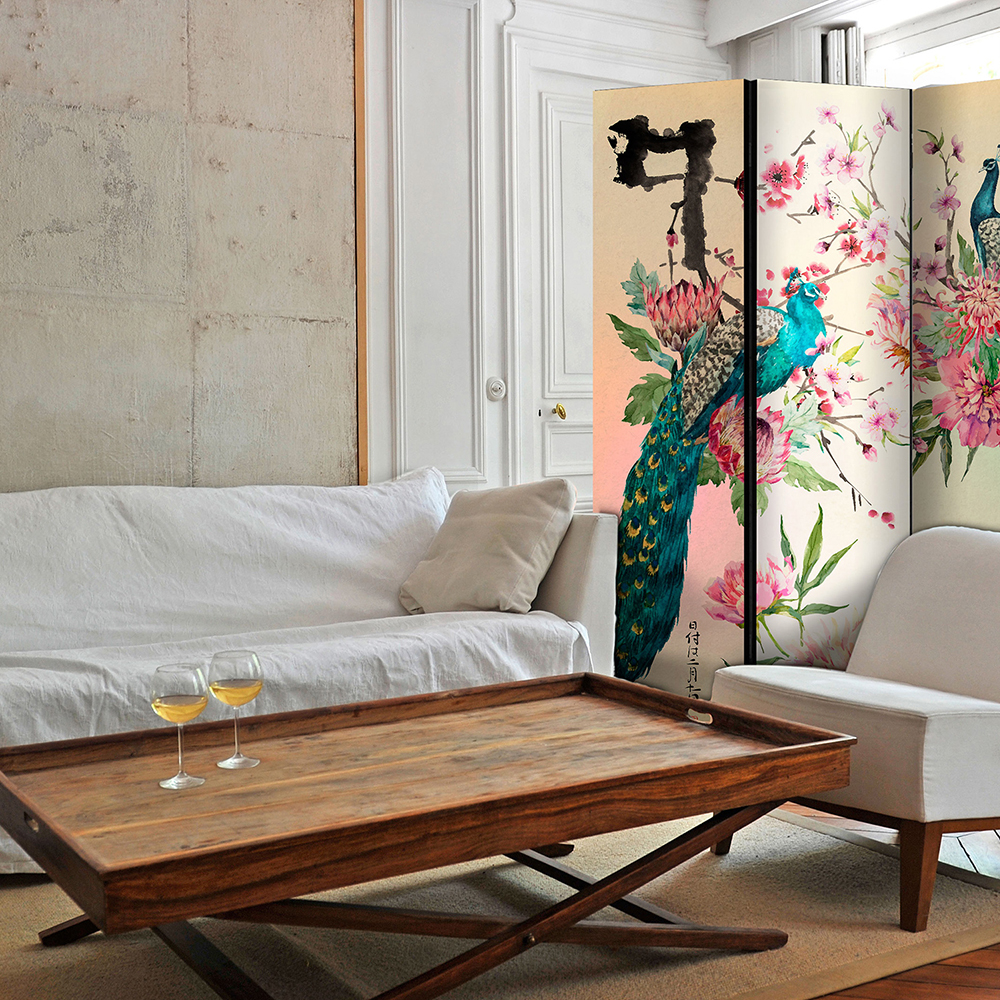 Rumsavdelare Skärmvägg Arkiio Peacock Love 135x172 cm