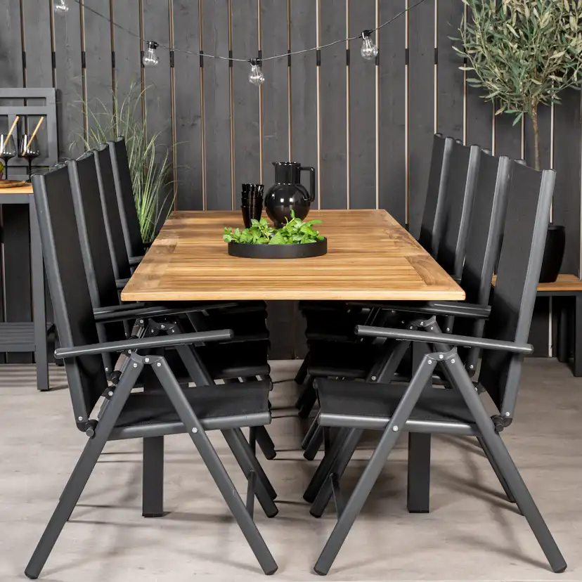 Matgrupp Venture Home Perla 160/240 med 8 Bront Positionsstolar
