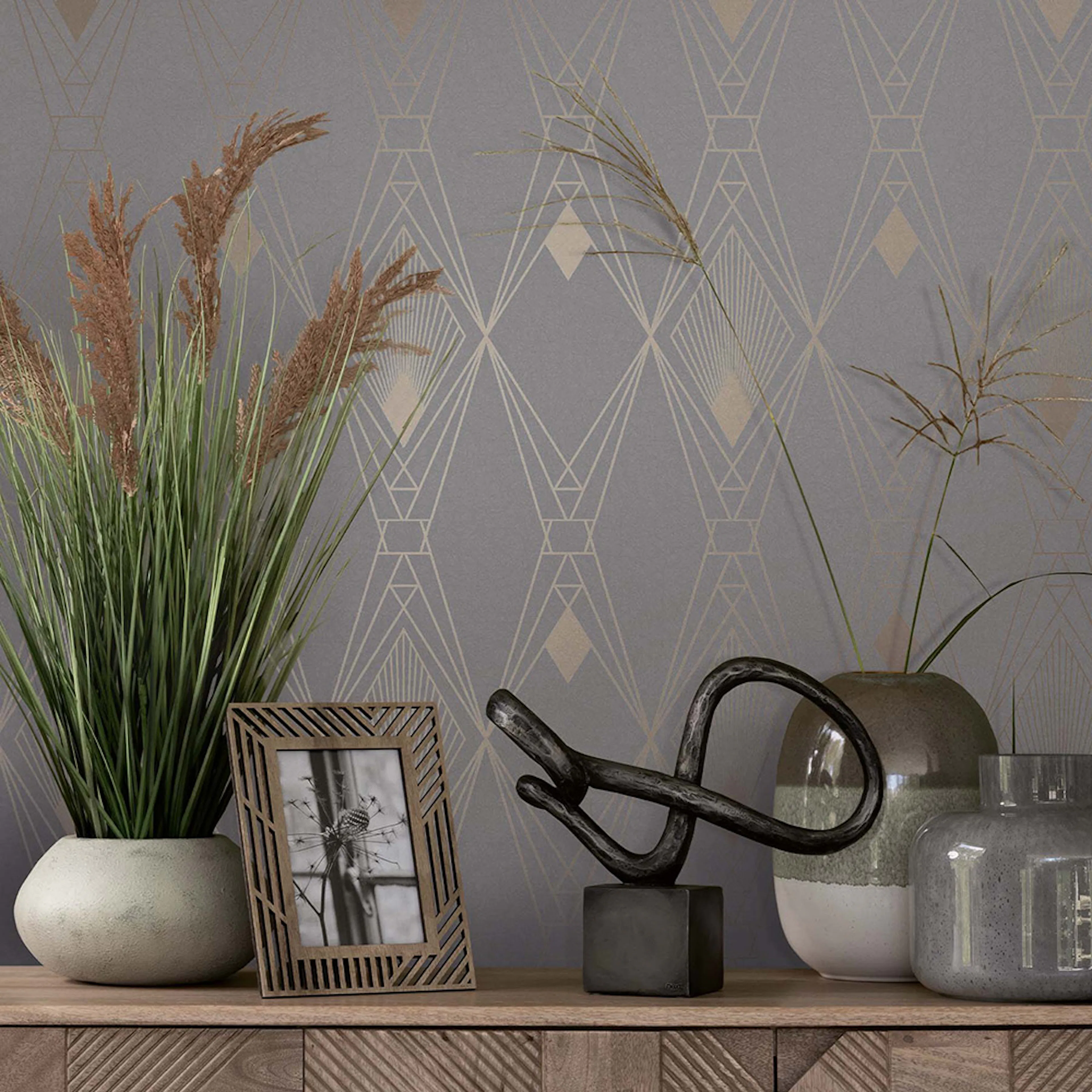 Tapet NEXT Deco Geometric Grey