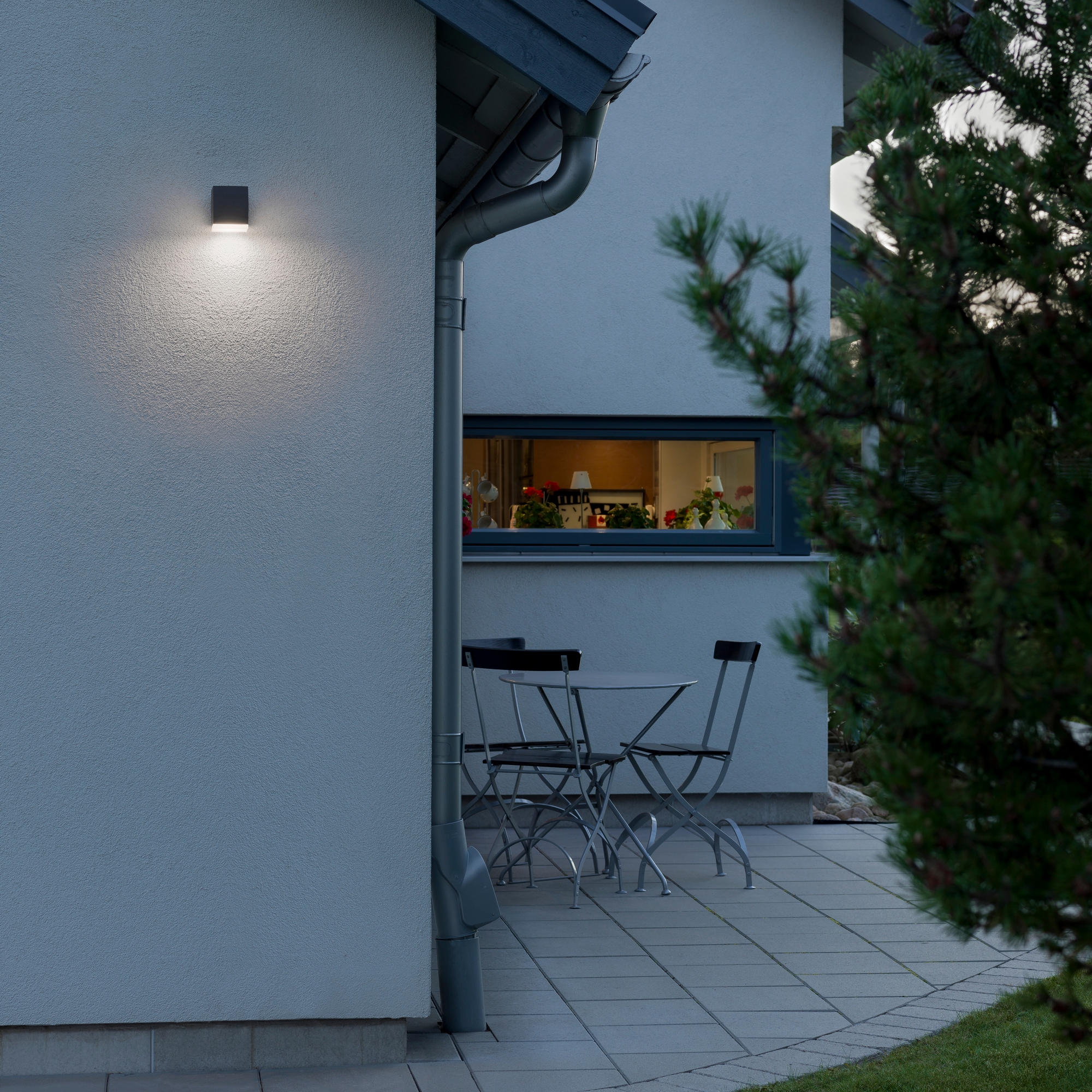 Monza vägglykta ned kub 6W "High Power" LED mörkgrå Ned 6W